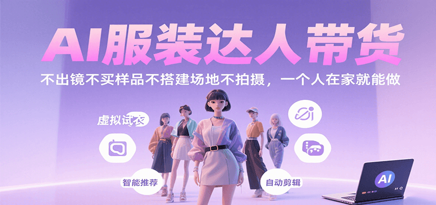 AI服装达人带货，不出镜不买样品不搭建场地不拍摄，一个人在家就能做-鱼米圈子