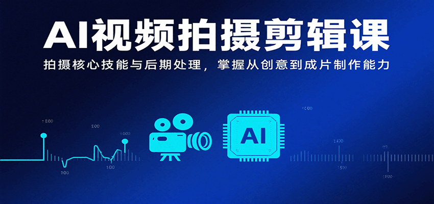AI视频拍摄剪辑课，拍摄核心技能与后期处理，掌握从创意到成片制作能力-鱼米圈子