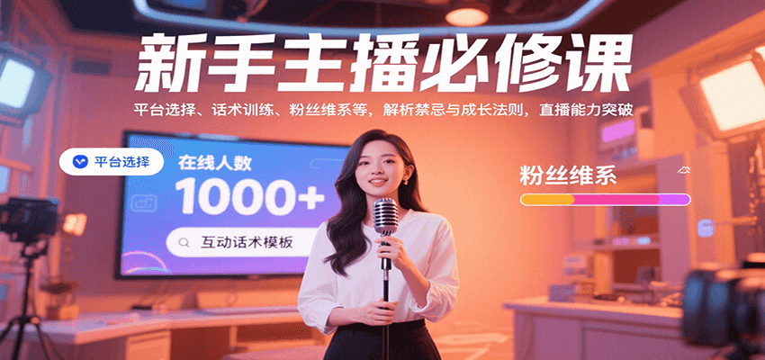 新手主播必修课：平台选择、话术训练、粉丝维系等，解析禁忌与成长法则，突破直播能力-鱼米圈子
