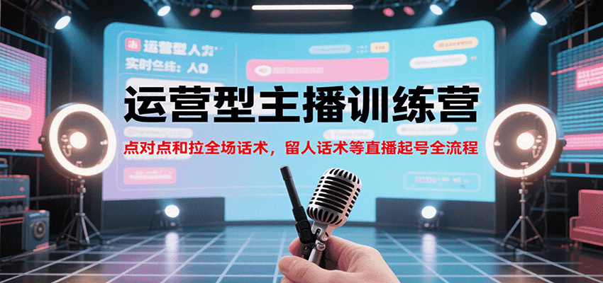 运营型主播训练营，点对点和拉全场话术，留人话术等直播起号全流程(更新8月)-鱼米圈子